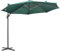 Outsunny 3 x 3(m) Cantilever Parasol with Cross Base, Garden Umbrella with 360° Rotation, Crank Handle and Tilt for Outdoor, Patio, Green