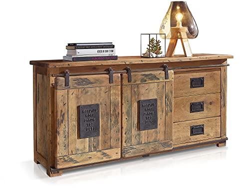 moebel-eins Bristol Sideboard V, Material Massivholz, Mango rustikal