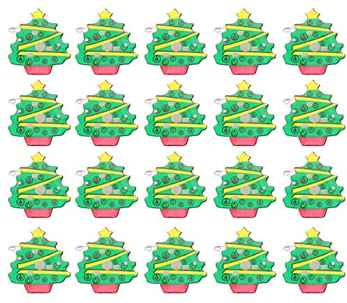 Amosfun Weihnachts-Brosche mit LED-Leuchten, 25 Stück Yellow Star Christmas Tree