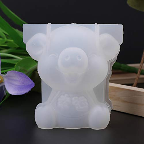 Kcibyvx Gießformen Silikonform Schwein Nette 3D Solide Piggy Year Chinesische Wörter Glück Formen DIY Epoxidharz Werkzeuge Schmuck Machen Kuchen Fondant Handgemachte Handwerk Geschenke