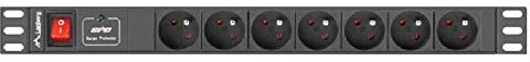 LANBERG Verteilereinheit PDU-07E-0200-BK - 7*SCHUKO - Leistung max. 4000 W - 16 A - 1U