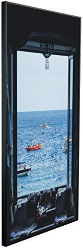 Ecowelle Infrarotheizung mit Bild | 750 Watt | 60x120 cm | Infrarot Heizung| | Made in Germany| d 125 Landschaft durch Fenster