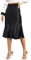 Alcea Rosea Jupe Femme Mi-Longue Taille Haute Jupe Sirène Soyeuse en Satin Jupe Crayon de Soirée Travail Coupe en Biais (Noir, S)