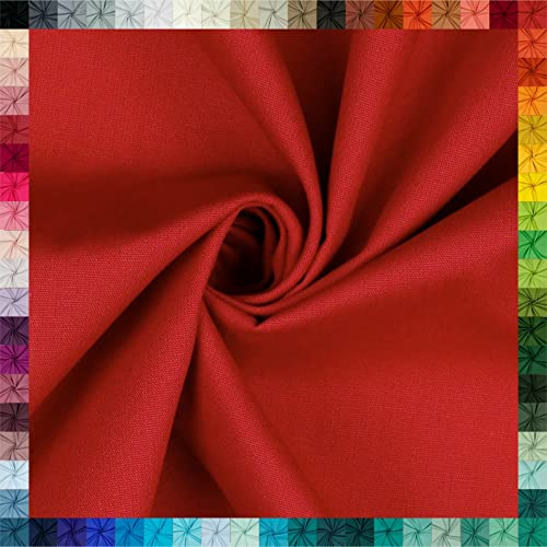 VmG-Store Baumwollstoff Uni 100% Baumwolle Oeko-Tex Meterware ab 50cm über 70 Farben zur Auswahl (18 Rot, 100 x 148cm)
