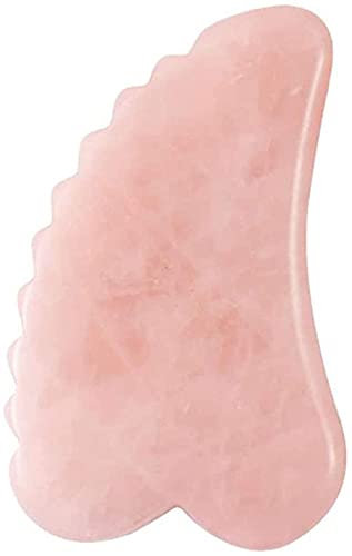 JWCN 1 PZ Gua Sha Strumento facciale Tool Edge Gua Sha Strumento Gua Sha Scraping Tool Rose Quartz Gua Sha Scheda con Denti Massaggio Strumento di Bellezza Uptodate