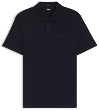 BOSS Herren Palosh 30 Slim-Fit Poloshirt aus Interlock-Baumwolle Dunkelblau L