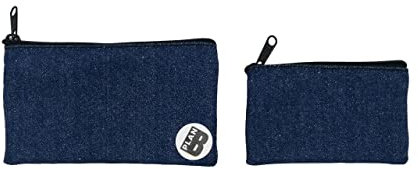 Plan B, Porte-Monnaie X2 Jeans, Ensemble de 2 Porte-Monnaie, Mesure 14 x 8 cm et 11 x 6 cm, Bleu
