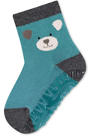 Sterntaler Baby Unisex Fliesen Socken Baby Antirutschsocken Fli Fli AIR Eisbär Elia - Fliesen Rutsch Socken Baby - dunkeltürkis, 19/20