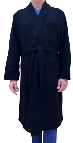 SGARLATA HOME Morgenmantel für Herren aus Wolle und Kaschmir Modell klassischer Schal Art. London, blau, XXXL