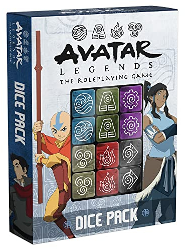 Magpie Games Würfelpaket - Avatar Legends: Das Rollenspiel, 12 sechsseitige Würfel-Set, graviert mit Biege- und Trainingssymbolen, Perlglanzfarben, RPG-Tischzubehör