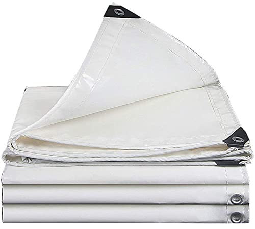 Telo Occhiellato Pesante 160 G/M² 2x4m, Telo Telone Occhiellato Retinato Con Corda, Teloni Per Copertura Piscina, Telo Multiuso Per Esterno, Bianca