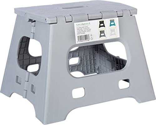 Splendole Tritthocker Klapphocker Faltbar Kinderfußbank Klapptritt Bad-Hocker Klappbar Kindertritt Klein Aufstiegshilfe Küchenhocker Für Kinder Erwachsene (Grau)