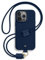 WIIUKA Hülle für iPhone 14 Pro, Leder aus Deutschland, Lederhülle Handykette, Premium Handyhülle, Case, Kette Band Umhängen,Nachtblau Blau