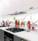MyMaxxi Küchenrückwand Folie selbstklebend matt - einfache Montage ohne Bohren 0,4mm stark Versteift - Motiv Cherry Rot Weiß 60cm hoch - Spritzschutz Küche Klebefolie - Kirschen Eiswürfel 120 x 60cm