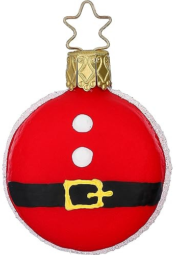 Christbaumschmuck Macaron Weihnachtsmann 5,5cm mundgeblasenes Glas handbemalt - Süßigkeiten zum Aufhängen Rot - Weihnachtsbaum Anhänger - französisches Gebäck & Weihnachtsbaumschmuck