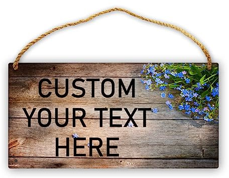 Letreros de madera personalizados para colgar letrero de madera personalizado con texto personalizado para casa de campo, tienda, café, garaje, pub, arte de pared de 6.0 x 12.0 in