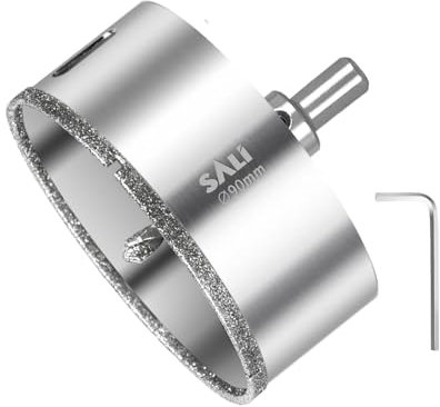 SALI 90 mm Diamantbohrer Lochsäge Mit Zentrierbohrer - Glasbohrer Mit Diamant-Beschichtung 45# Stahl Hohl-Bohrkrone Fliesenbohrer Zum Bohren in Keramik, Porzellan, Glas, Marmor, Schiefer