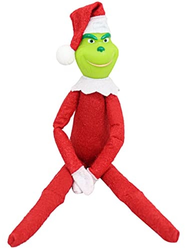 XehCaol Grinch Elf Plüschtier Kuscheltier Spielzeug, Wichtel Weihnachtself Weihnachtsdeko Weihnachten Figuren (red)