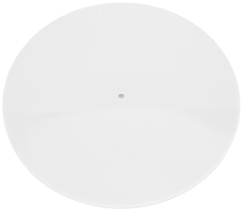 Tapis de Platine Vinyle en Acrylique, 12 Pouces, Blanc, Qualité Sonore Améliorée, Résonance Amortie, Effet Brillant