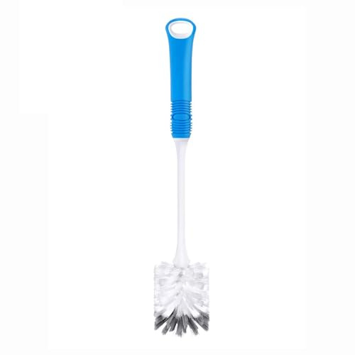 Luojuny Staubbürste, Langer Griff, Tasse, weiche, Flexible Borsten, Flasche mit kratzfestem, multifunktionalem Schrubber, Glasreinigung Blau