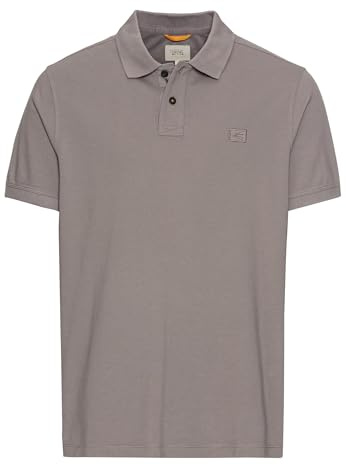 camel active Herren Halbarm Poloshirt aus Reiner Baumwolle Steingrau, Menswear-L