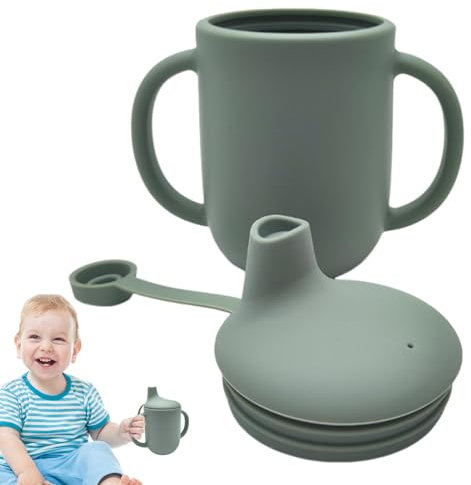 Spill Proof Sippy Cup - Baby Training Cup With Lid | Transition Sippy Cup And Open Cup | Milk Sippy Cups | Silicone Feeding Bottle With Handles | 150ml Water Cup Spill Proof | Training Cup For Babies