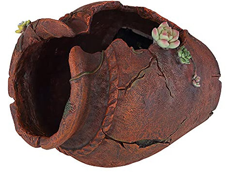 Solar Blumentopf Pflanzgefäß Beleuchtet Deko Licht für Haus und Garten Blumenvase Antik, Lichteffekt Römer Gefäß, 1x LED warmweiß, LxH 27x20 cm