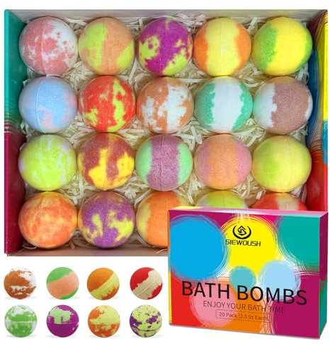 Bath Bombs Gift Set for Kids - 20Pcs Bubble Bathbombs with Natural and Organic Ingredients for Women, Home Spa Fizzes Bath Balls to Moisturize Skin for Christmas for Lover, Girls and Boys