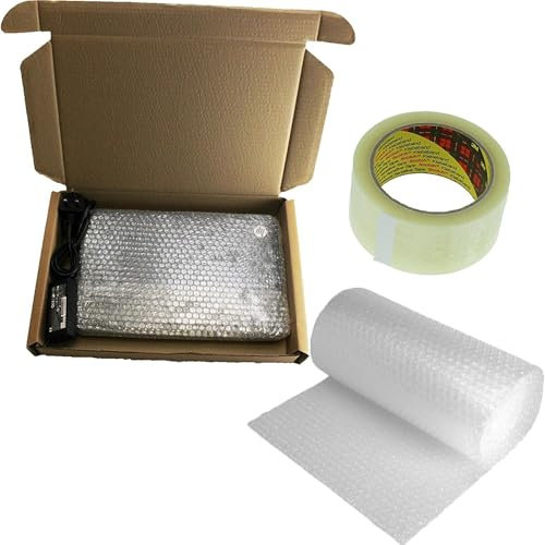 MEG4TEC Laptop Shipping Postal Box Bundle 50x36x7cm Safe Mailer + 3m Bubble Wrap + Packing Tape