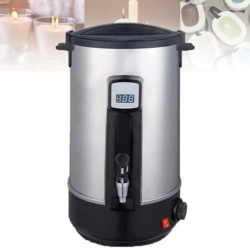 Fornello Per Cera Grande 8L/10,8L/12L/16L/20L/30L/45L, Pentola Per Sciogliere La Cera Di Candela Professionale, Temperatura Regolabile Tra 30℃-110℃/ 86°F-230°F, Con Funzione Di Riscaldamento Dell'ugel
