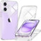 XYWCAI Cover per iPhone 16 con dello Full Trasparente Protezione schermo Custodia Ultra Sottile in Silicone Bumper protettivo 360 Gradi Antiurto cellulare Case per iPhone 16