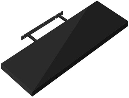 eSituro Wandregal, Regal Wand schwarz Hochglanz, Hängeregal, Schweberegal, Regalbrett Bücherregal zum Aufhängen, Wandboard für Wohnzimmer Küche Arbeitszimmer Badezimmer, 70x22.9x3.8 CM, SWS0396