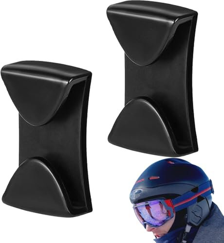 Generisch Ski Goggle Clips, 2 Stück Skihelm Goggle Clip Ersatz, Anti Drop Wintersport Goggle Grip, Ski Zubehör für Kragen und Skifahren (schwarz)