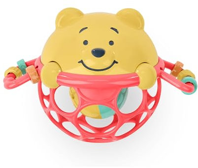 Bright Starts, Hochet Disney Winnie l'Ourson Jingle & Shake - Technologie Oball Facile à Saisir, Jouet Unisexe, Nouveau-Né et Plus