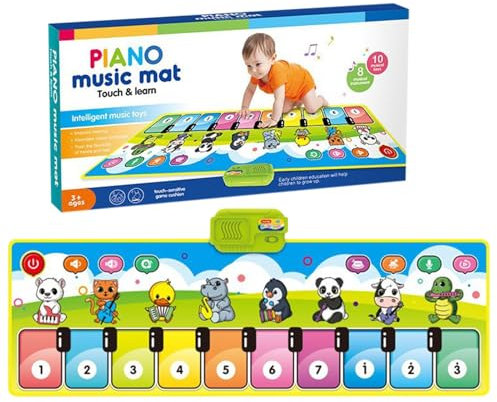 Mat De Piano Piso - Alfombras Pianos Niños Pequeños | Alfombra Musical Bebés | Manta Música Electrónica Con Múltiples Modos Instrumentos para EL Hogar, Juguete Interactivo Rompecab