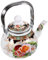 PRETYZOOM Bouilloire à Émail Rétro Avec Motif Floral Théière Décorative Pour Cuisinière Avec Infuseur Amovible