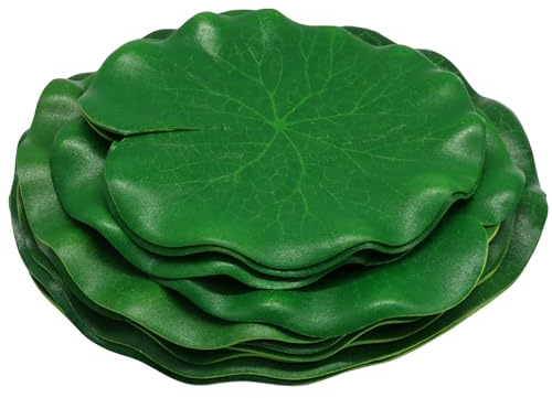 Marvexi 12Pcs Artificial Lily Pads, 3 Sizes (4, 5, 6) | Floating Foam, Realistic Water Lilies, For Ponds/Koi Fish Pool/Aquarium