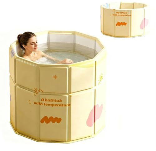 Faltbare Badewanne für Erwachsene - Badewanne Faltbar Platzsparend mit Step-in Einstieg - Mobile Badewanne für Zuhause Eisbad Tonne & Heißbad Tragbare Eisbadewanne