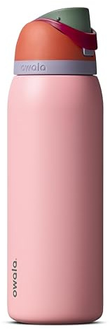 Owala FreeSip Stainless Steel Insulated Water Bottle Straw BPA Free Sports Water Bottle, Perfect for Travel, 1g, Sugar High