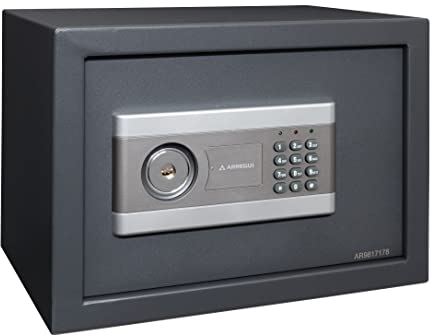 ARREGUI Stylo 19010-S2 Coffre-fort en acier, ouverture double sécurité, serrure électronique à code et à clé, coffre-fort de sécurité pour particuliers et professionnels, 25 x 35 x 25 cm, 15 L