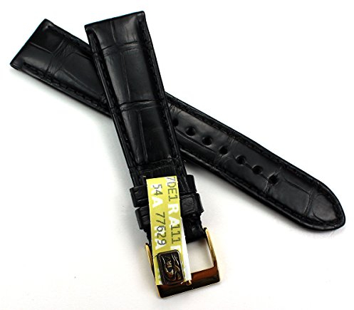 GRAF 19mm / 16mm ECHT Louisiana schwarz Kroko Uhrenband Band Germany Alligator KROKOBAND b202