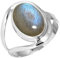 Jeweloporium 925 Silber Ringe für Damen Grau Natürlich Labradorit mit Stein Handgefertigt Silber Ringe Größe 58(18.5) Freundschaftstag Geschenk Mode Schmuck