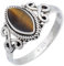 mantraroma Ring Damen Silber 925 Tigerauge Edelstein braun ausgefallen verspielt