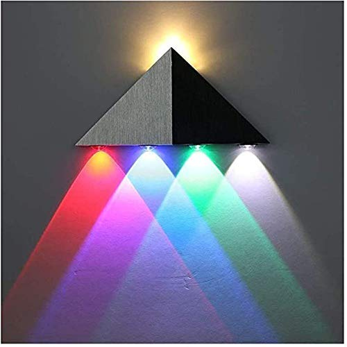 Dreieck Spot Light LED Wandleuchte，Zufällige Kombination von farbigen Wandleuchten,5W,85-265V, für Wohnzimmerleuchten Schlafzimmer Lampen Flur Küche Esszimmer Hotel (RBG)