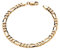Old English Jewellers 9ct Yellow Gold on Silver Men's FIGARO Curb Bracelet - 8.5 inch