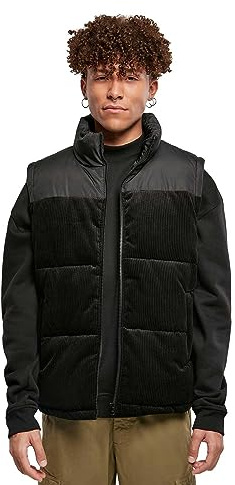 Urban Classics Herren Cord Vest Weste, Black, 5XL