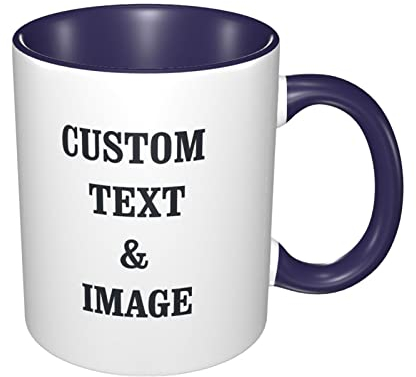 Tasse à Café Personnalisée Tasses Personnalisé Personnalisable Mug avec Photo Nom Texte Image 11 Oz pour Maman Papa Mari Femme Hommes Femmes Amis Collègue Anniversaire Cadeau Saint Valentin Marine