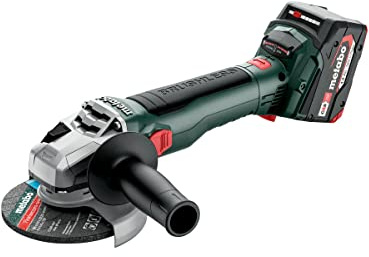 Metabo W 18 LT BL 11-125 Akku-Winkelschleifer 18V (Schleifer/Schleifgerät mit 2x 4Ah Li-Power, Ladegerät ASC 55, metaBOX 165 L) # 613052510