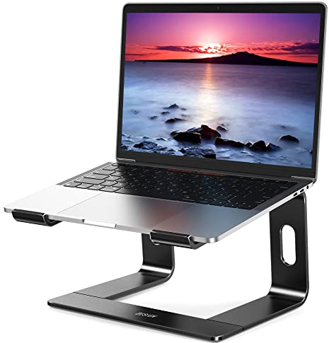 BESIGN LS03S Supporto PC Portatile, Supporto per Portatile Ergonomico in Alluminio, Supporto per Laptop Compatibile con Portatili da 10-15,6, Metallo Nero