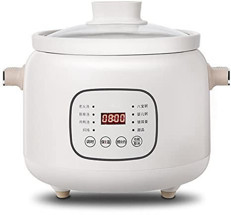 oiakus Mijoteuse électrique, marmite à ragoût en céramique, marmite Multifonction Domestique avec minuterie de 24 Heures et Fonction de Maintien au Chaud, 3 L (4 à 5 Personnes), 220 W